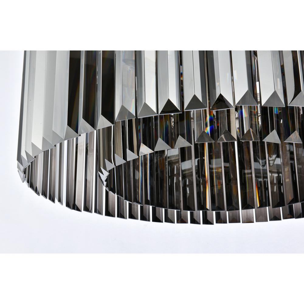 Sydney 8 light polished nickel Chandelier Silver Shade (Grey) Royal Cut Crystal. Picture 3