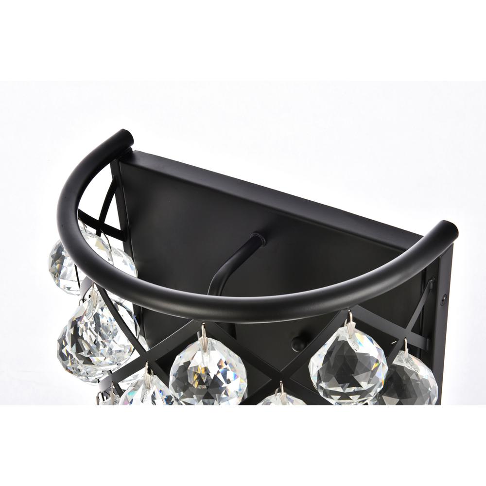 Madison 1 light Matte Black Wall Sconce Clear Royal Cut Crystal. Picture 5