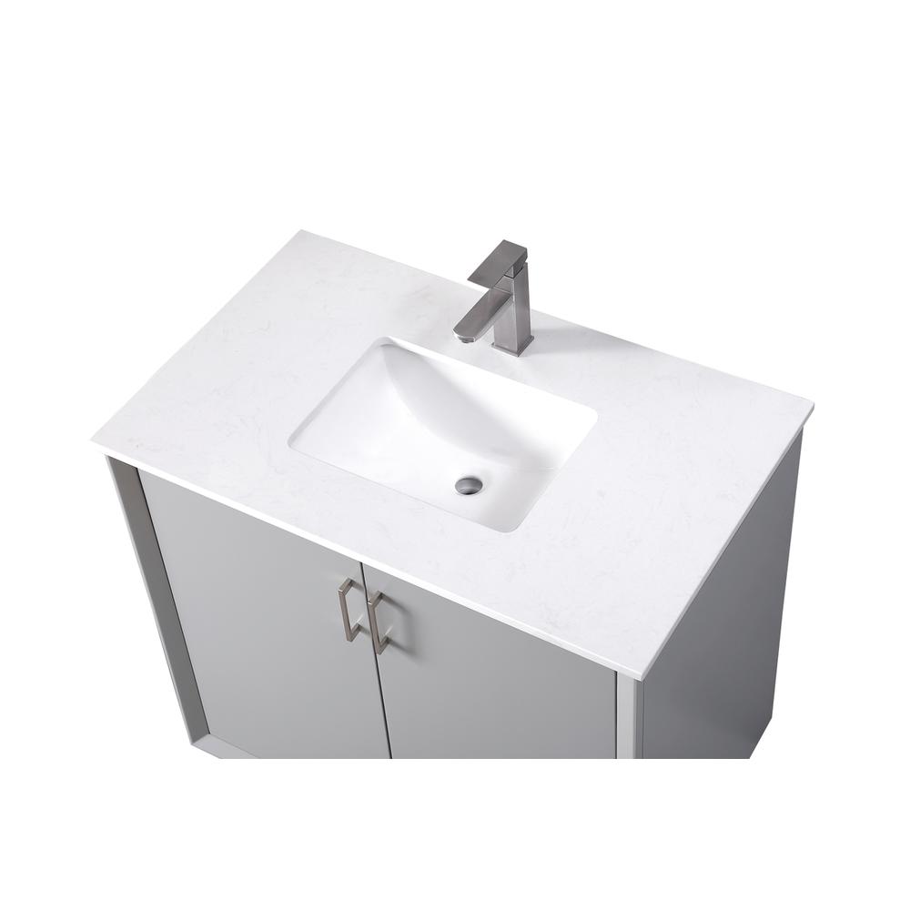 36 Inch SIngle Bathroom Vanity In Grey. Picture 10