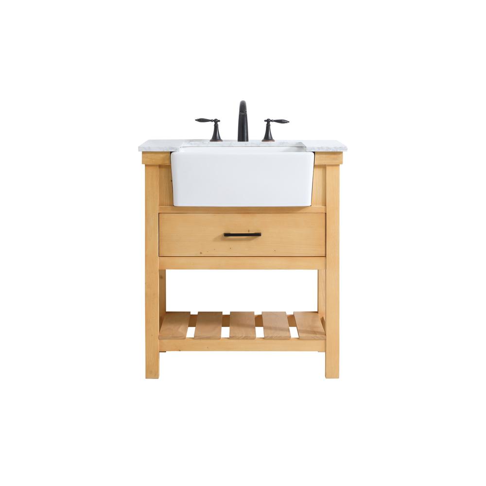 30 inch Single bathroom vanity in natural wood. Picture 1