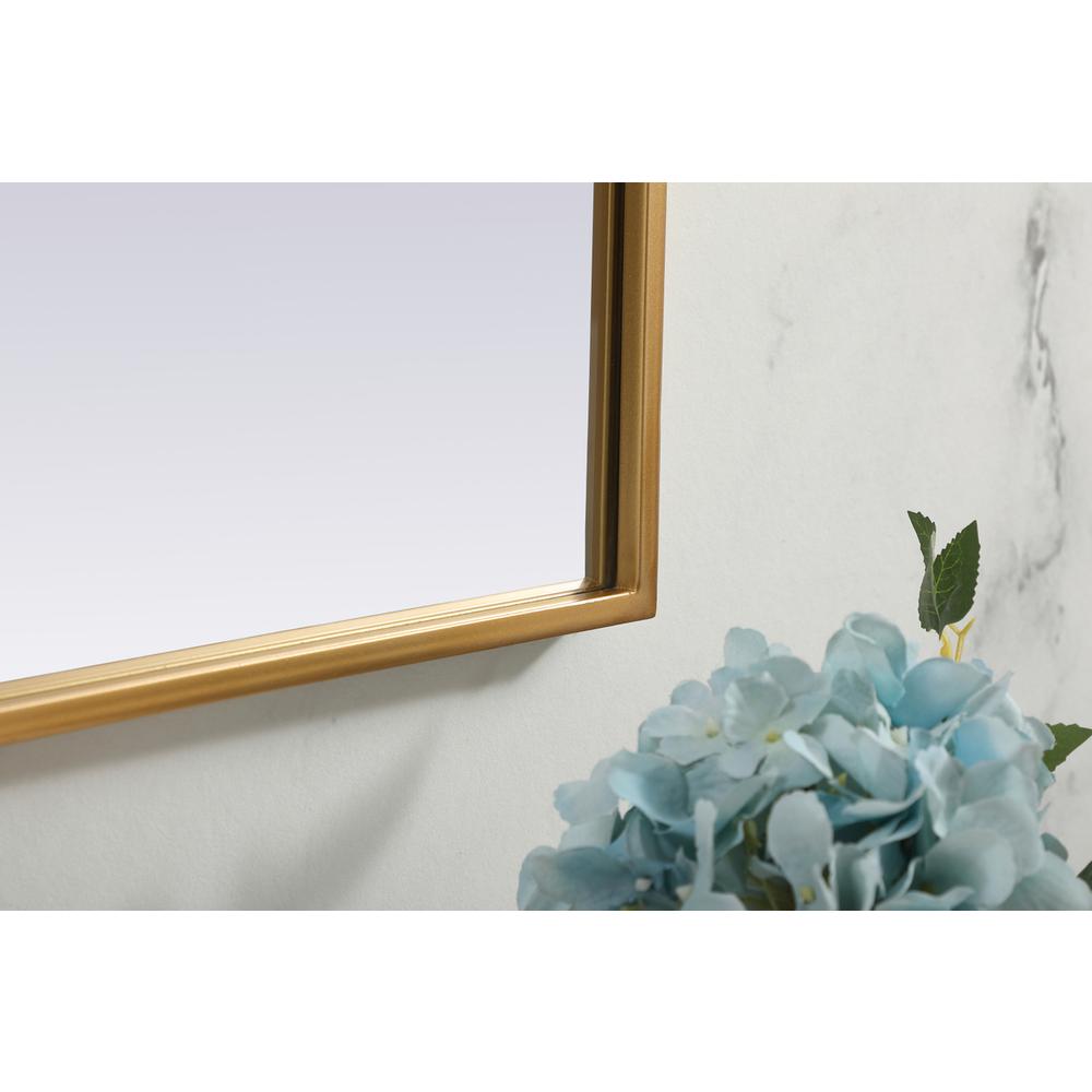 Metal Frame Arch Mirror 42x30 Inch in Brass. Picture 6