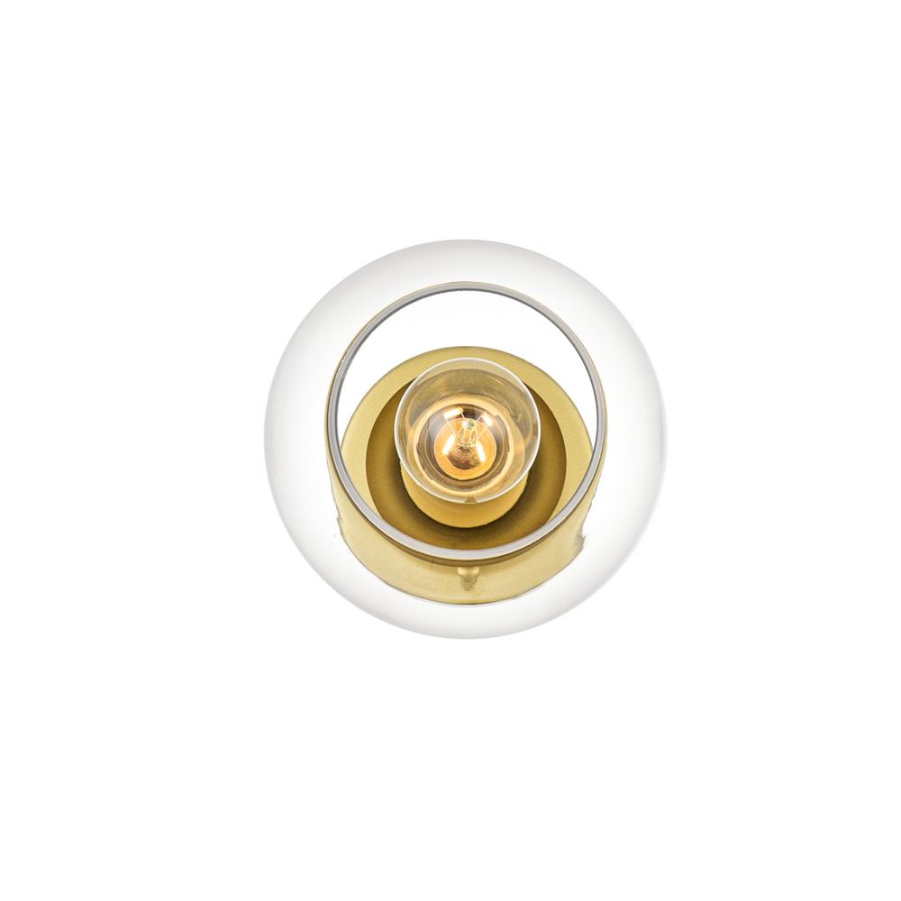 Rogelio 1 light Brass and Clear Bath Sconce. Picture 2