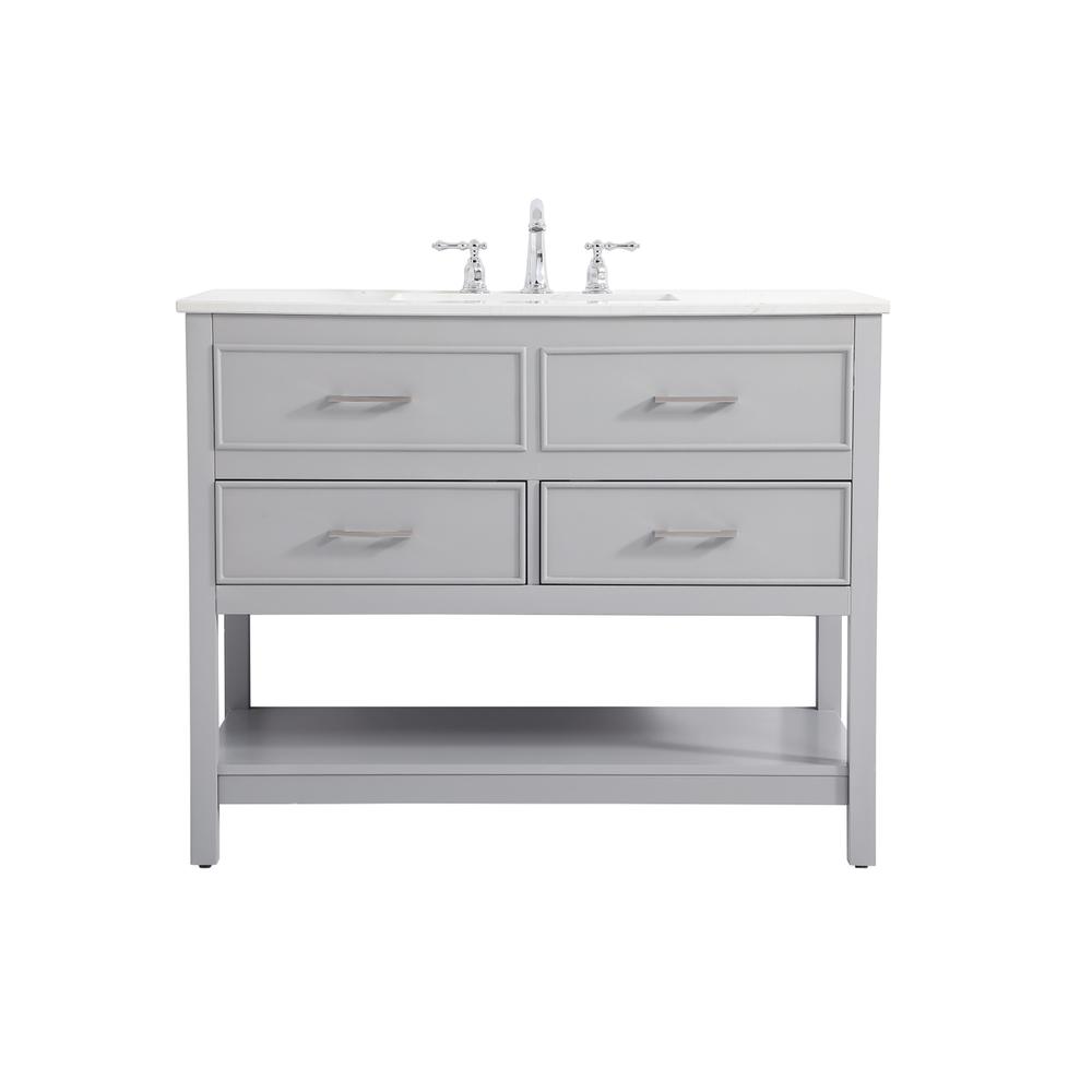 42 inch Single bathroom vanity in gray. Picture 1