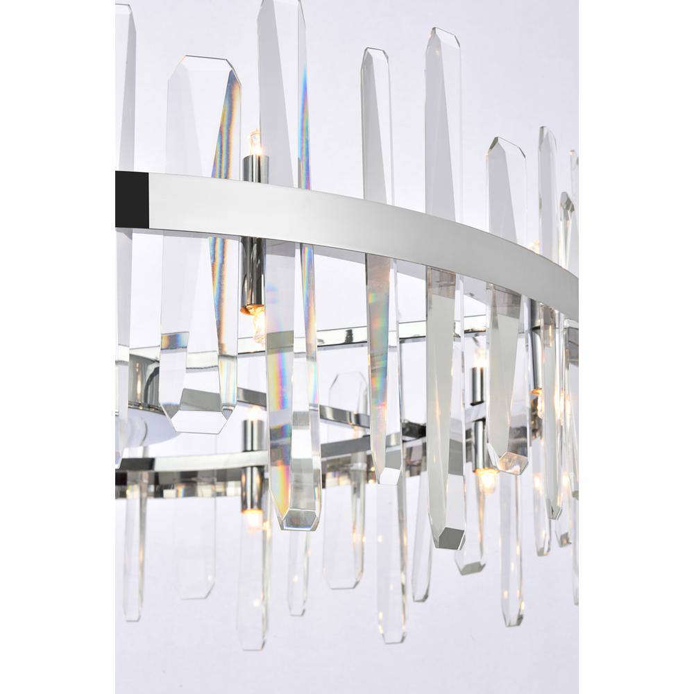 Serena 32 inch crystal round chandelier in chrome. Picture 3