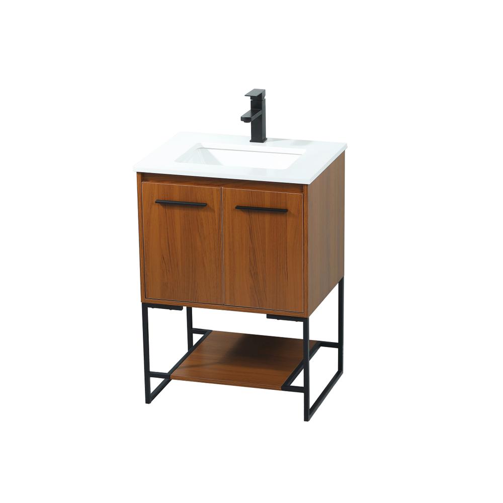 24 inch Single bathroom vanity in teak. Picture 8
