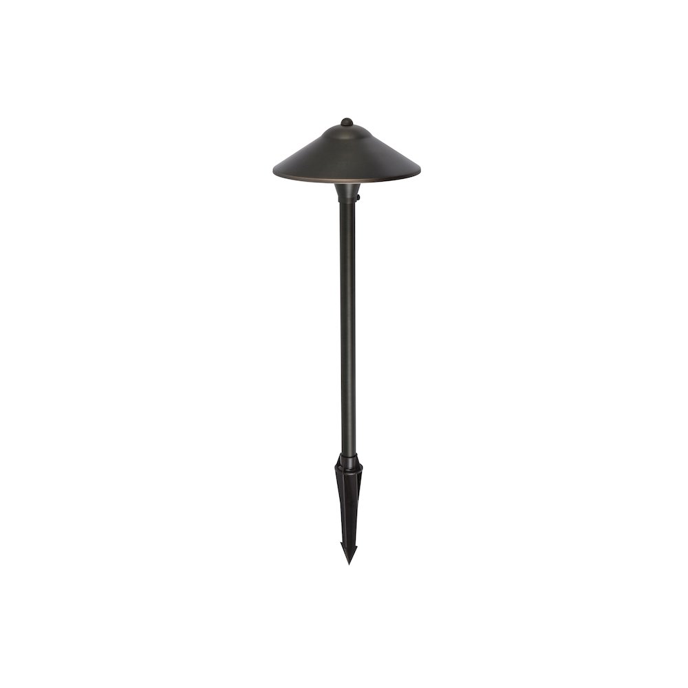 Outdoor 12V Cast Brass path light 9 inch Wide x 24 inch High in Dark Bronze. Picture 1