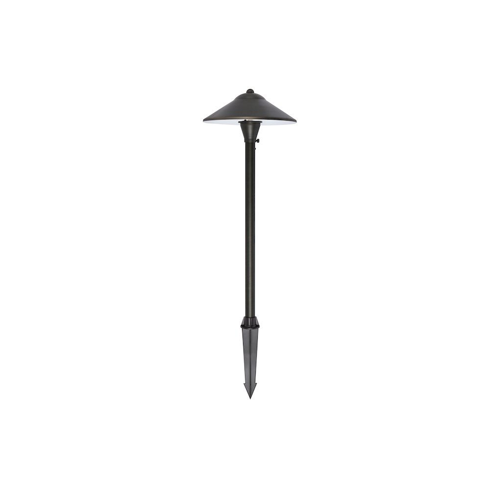 Outdoor 12V Cast Brass path light 9 inch Wide x 24 inch High in Dark Bronze. Picture 3