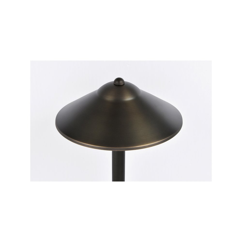 Outdoor 12V Cast Brass path light 9 inch Wide x 24 inch High in Dark Bronze. Picture 4