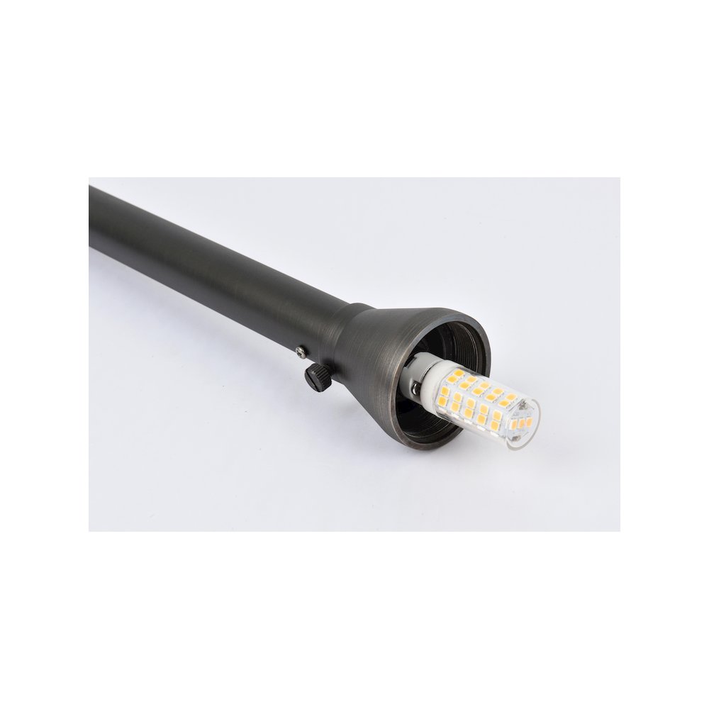 Outdoor 12V Cast Brass path light 9 inch Wide x 24 inch High in Dark Bronze. Picture 5