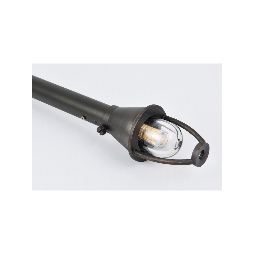 Outdoor 12V Cast Brass path light 7 inch Wide x 24 inch High in Dark Bronze. Picture 5