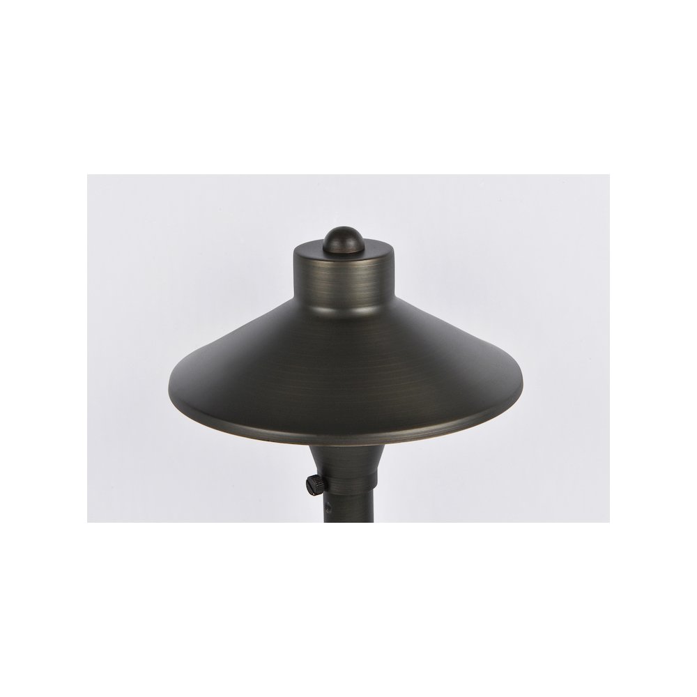 Outdoor 12V Cast Brass path light 7 inch Wide x 24 inch High in Dark Bronze. Picture 6