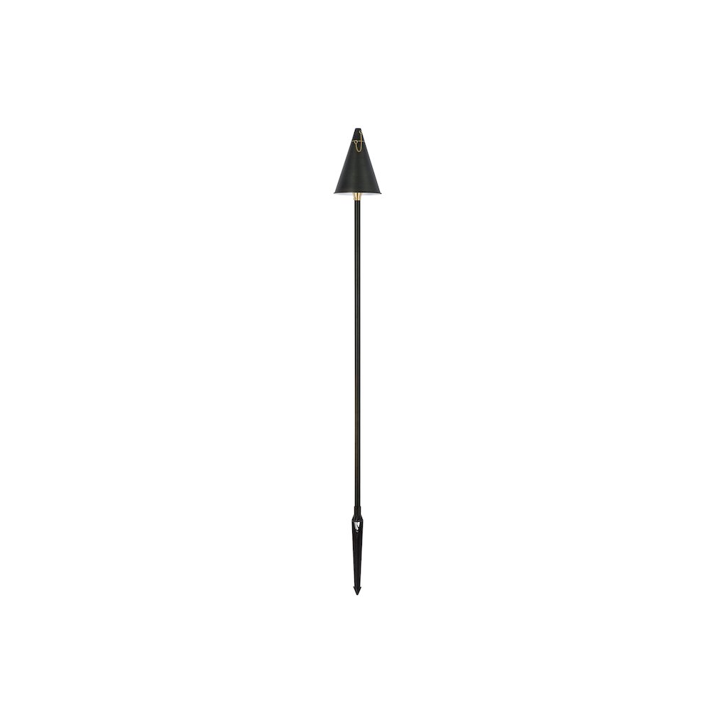 Outdoor 12V Cast Brass torch light 8 inch Wide x 24 inch High in Dark Bronze. Picture 1