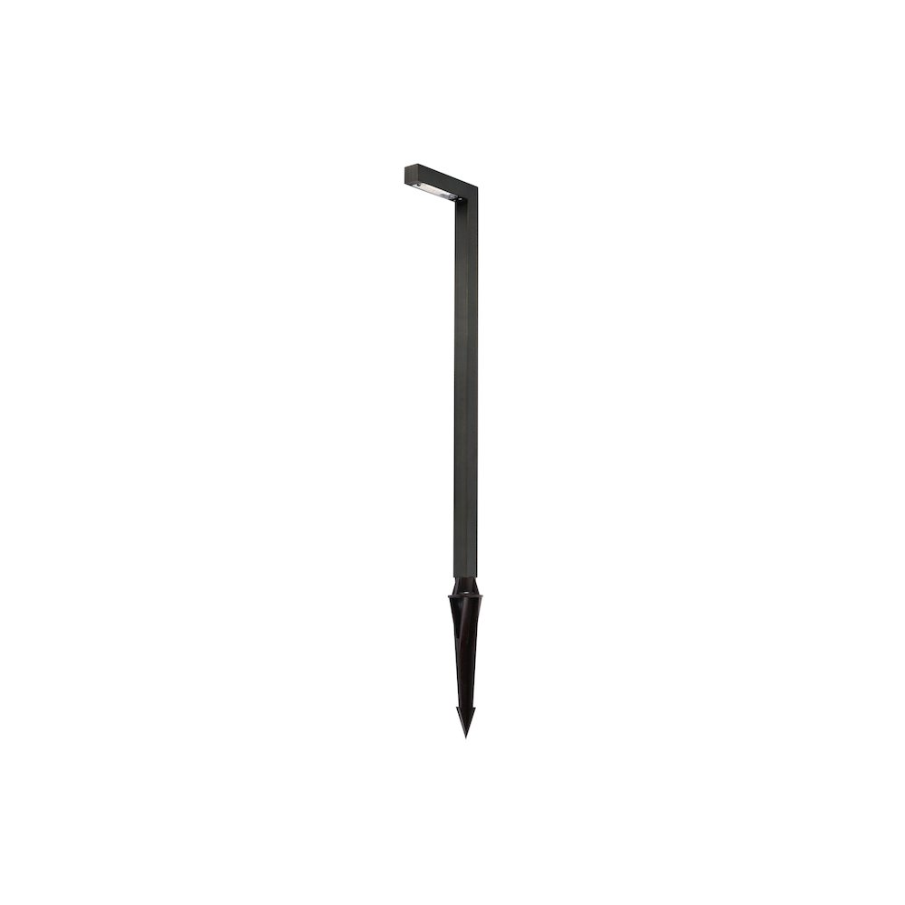 Outdoor 12V Cast Brass modern path light in Dark Bronze. Picture 3