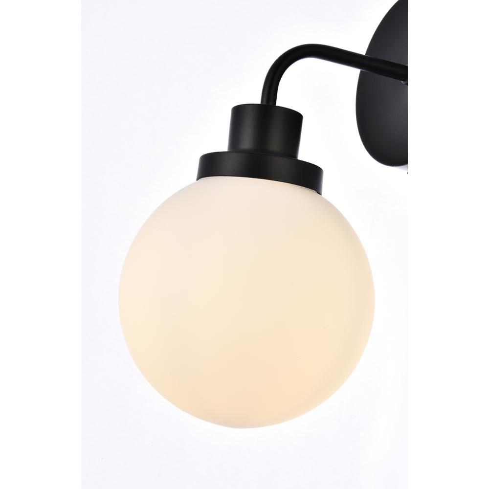 Hanson 1 light bath sconce in black with frosted shade. Picture 3