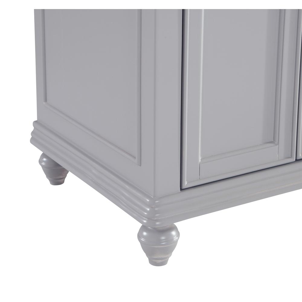 60 inch Double Bathroom vanity in Light Grey with ivory white engineered marble. Picture 5