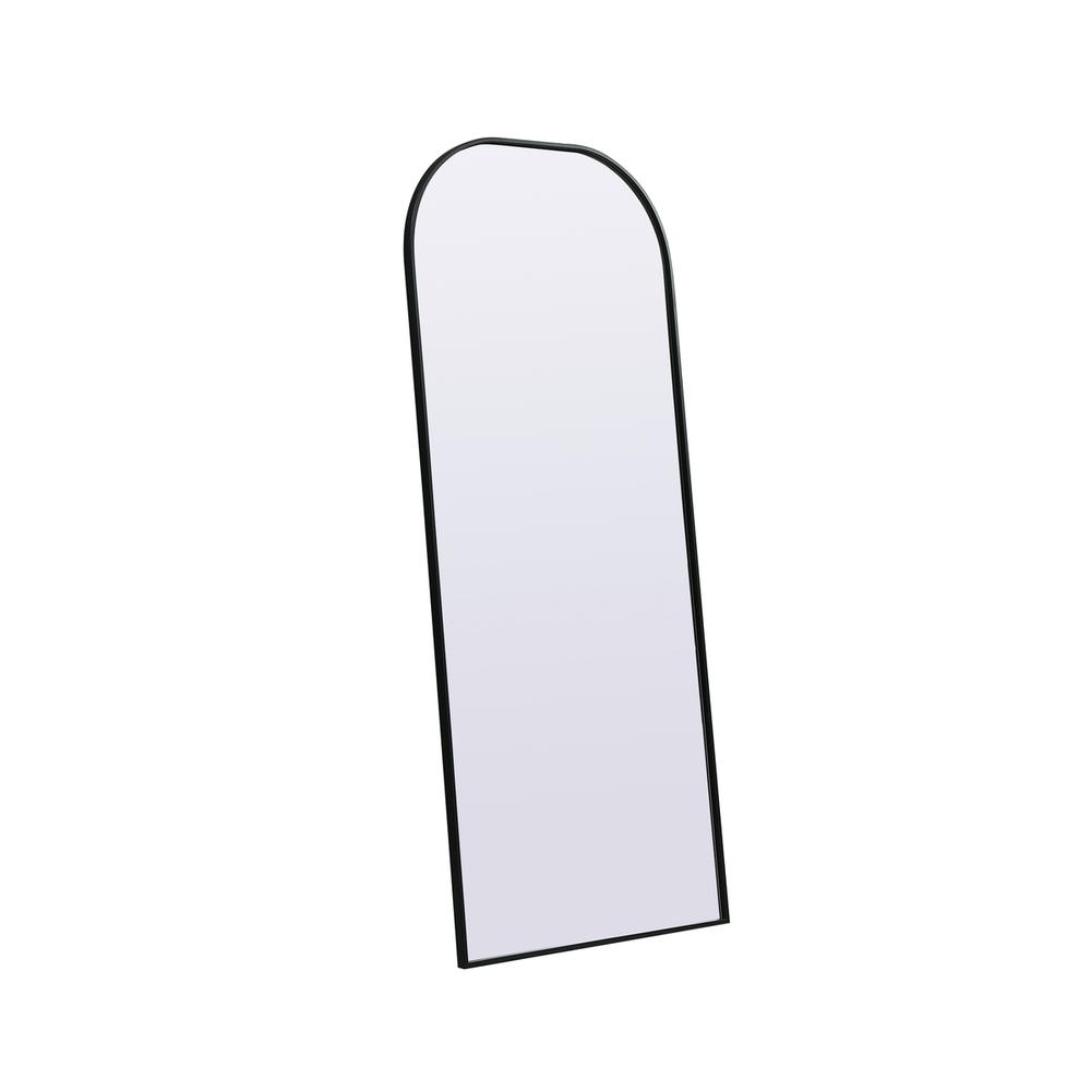 Metal Frame Arch Full Length Mirror 28x66 Inch in Black. Picture 6