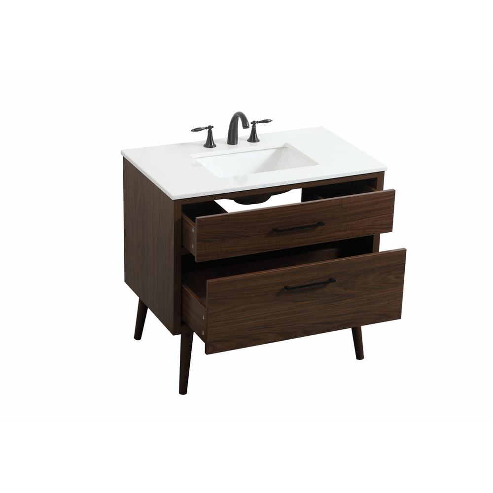 36 inch Single bathroom vanity in walnut. Picture 9