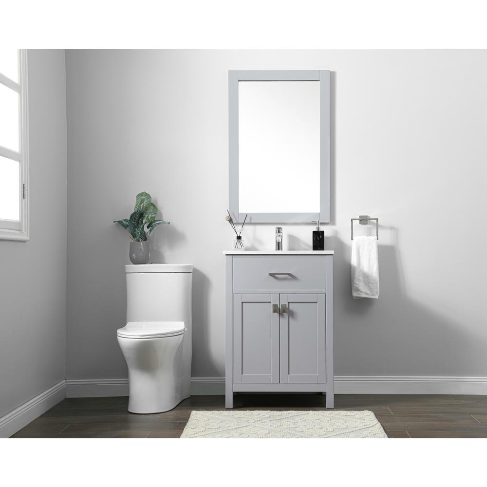 24 Inch SIngle Bathroom Vanity In Grey. Picture 4