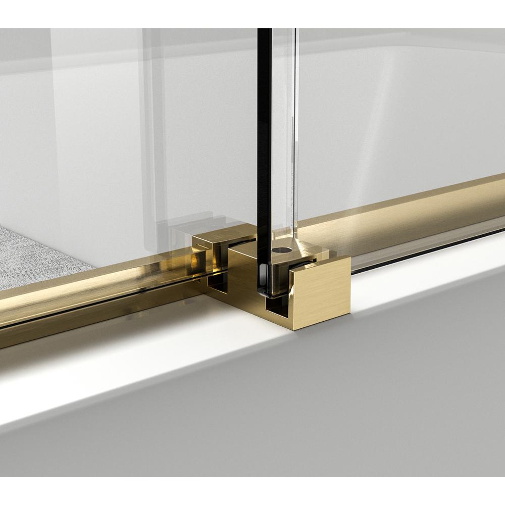 Frameless tub door 60 x 60 Brushed Gold. Picture 9