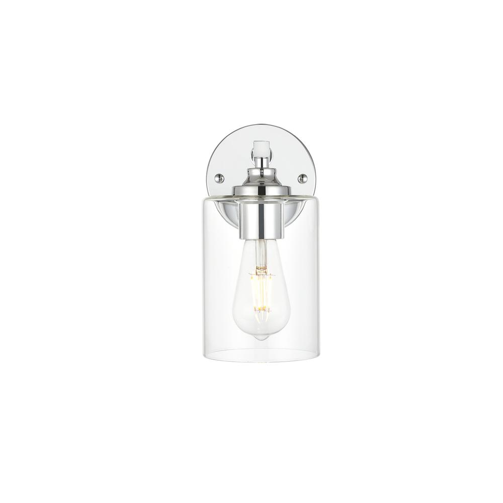 Mayson 1 light Chrome and Clear Bath Sconce. Picture 1