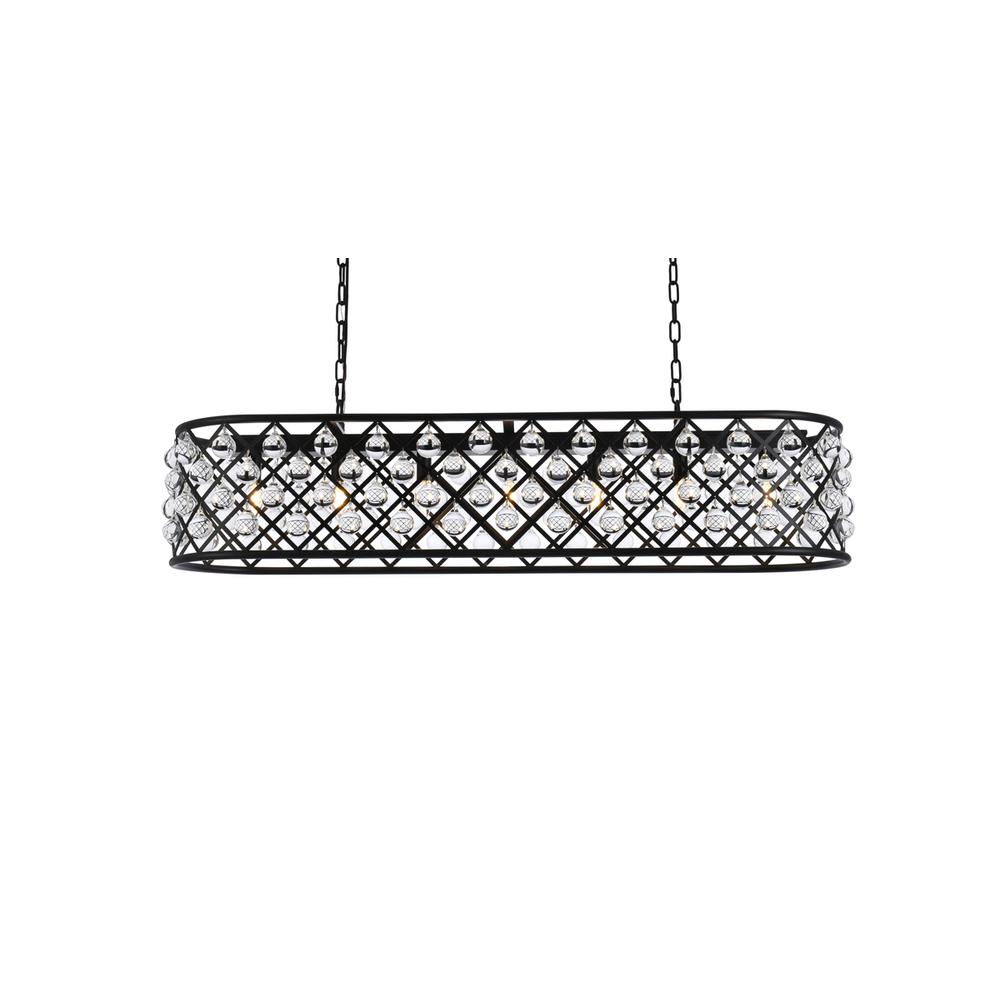 Madison 7 light Matte Black Chandelier Clear Royal Cut Crystal. Picture 2