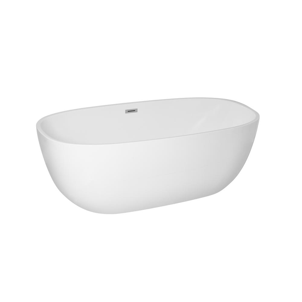 70 inch soaking roll top bathtub in glossy white. Picture 8