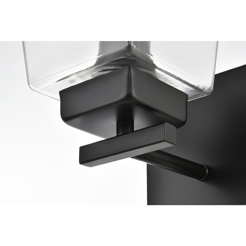 Merrick 1 light Black and Clear Bath Sconce. Picture 5