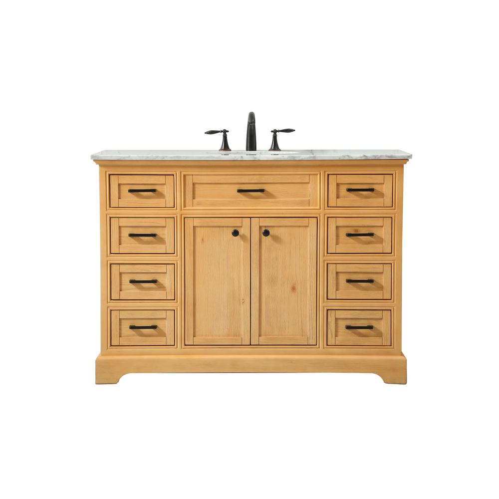 48 inch Single bathroom vanity in natural wood. Picture 1