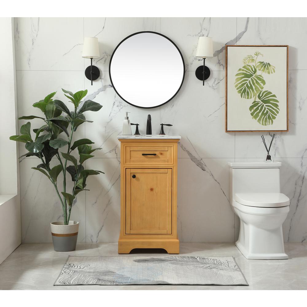 19 inch Single bathroom vanity in natural wood. Picture 4