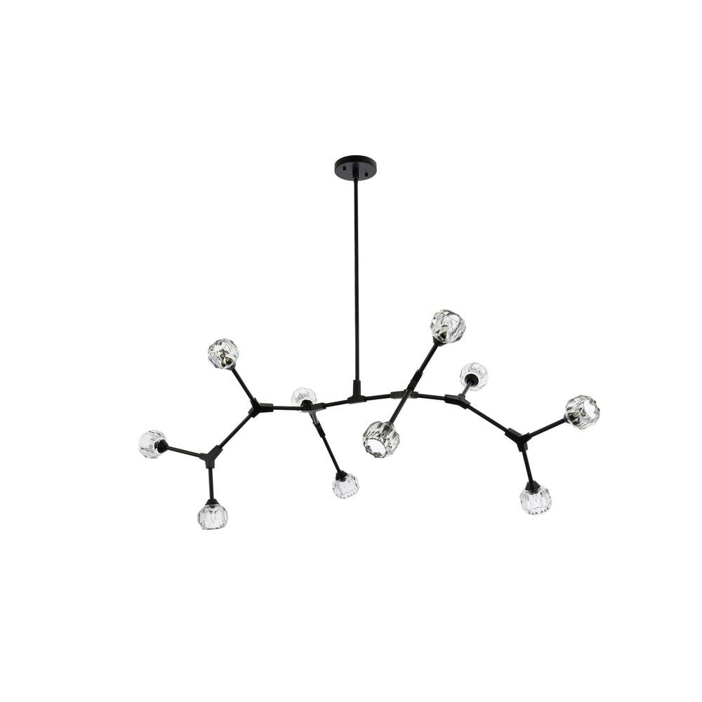 Zayne 10 Light Pendant in Black. Picture 6