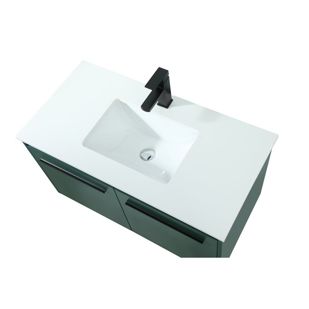 36 Inch Single Bathroom Vanity In Green. Picture 11