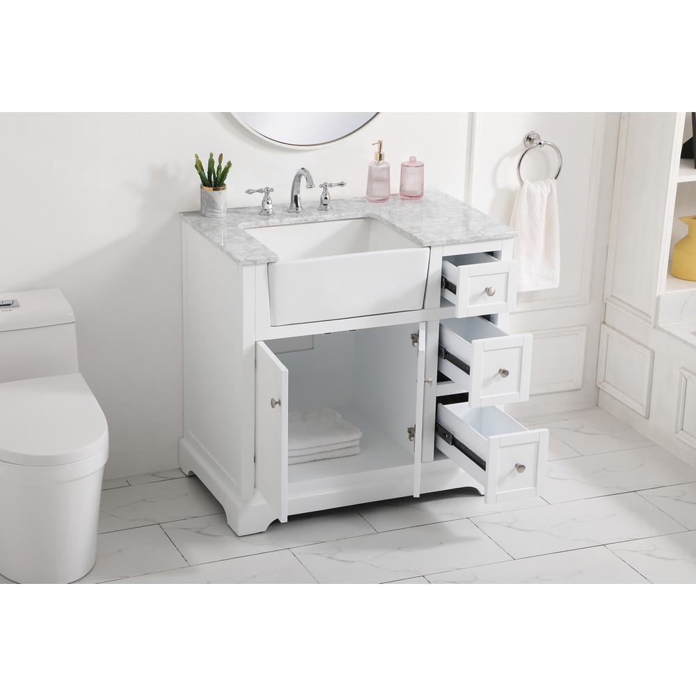 36 inch Single bathroom vanity in white. Picture 3