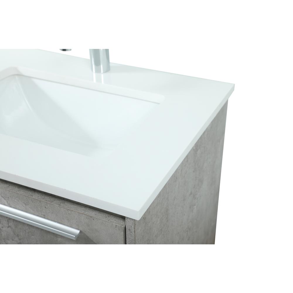 24 inch Single bathroom vanity in concrete grey. Picture 11