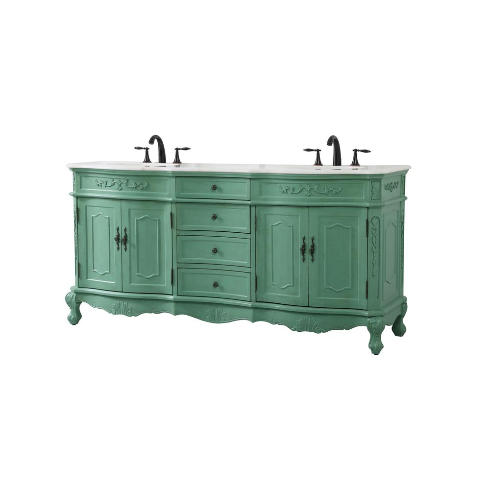 72 inch double bathroom vanity in vintage mint. Picture 7