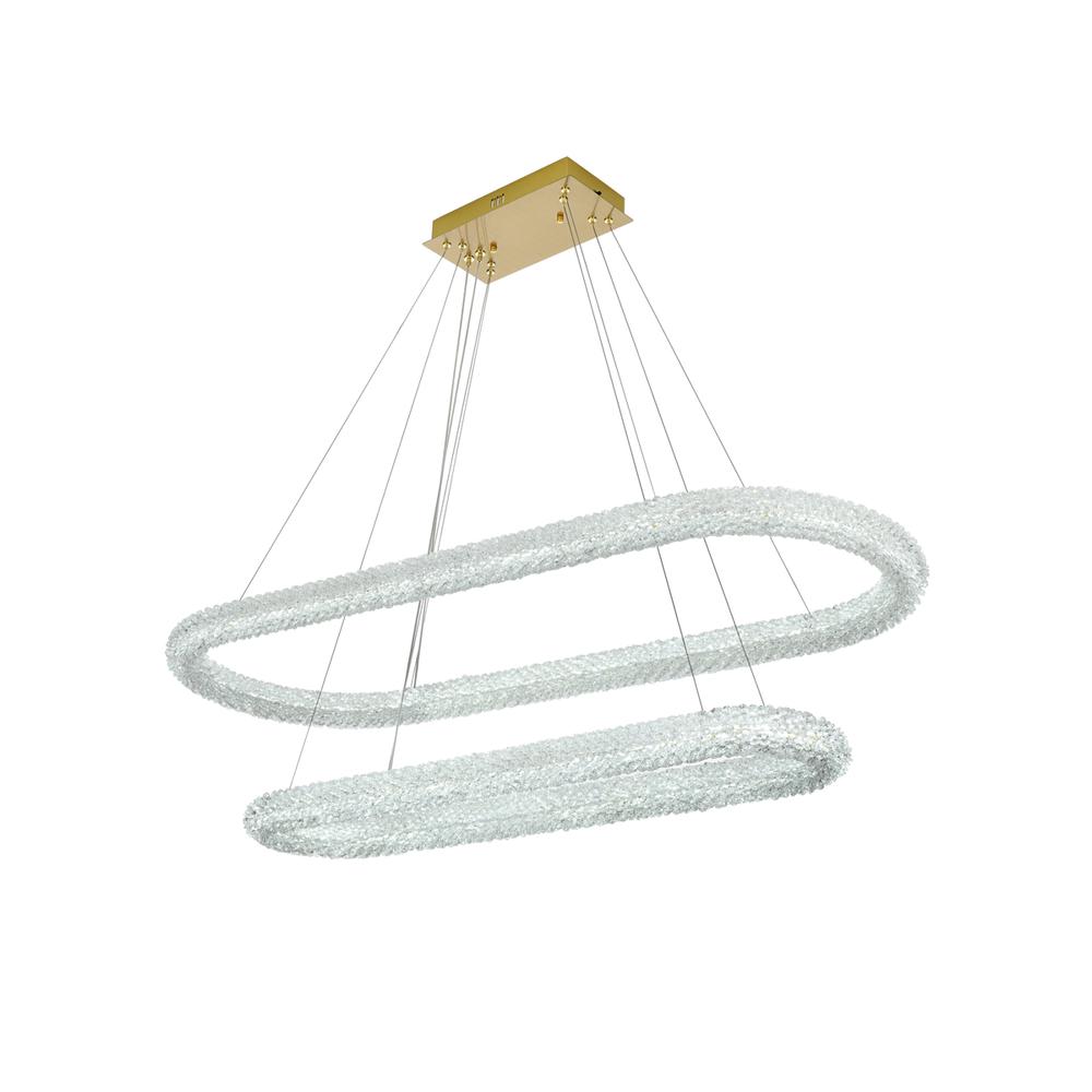 Bowen 51 inch Adjustable LED Chandelier in Satin Gold. Picture 3