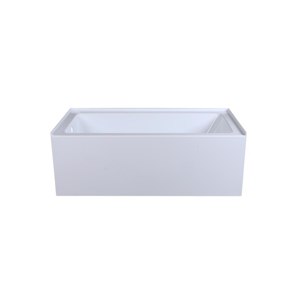 Alcove soaking bathtub 30x60 inch left drain in glossy white. Picture 1