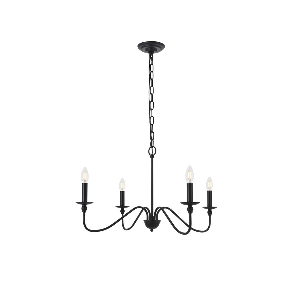 Rohan 4 light Matte Black Pendant. Picture 1