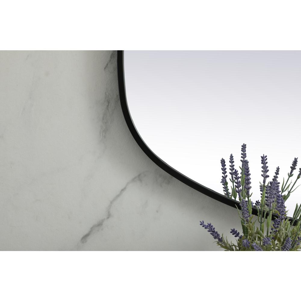 Metal Frame Oval Mirror 24x48 Inch in Black. Picture 5