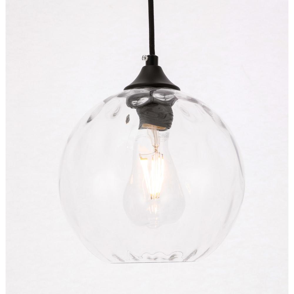Cashel 1 light Black and Clear glass pendant. Picture 9