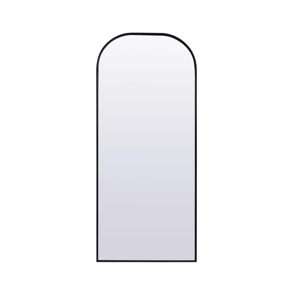Metal Frame Arch Full Length Mirror 28x66 Inch in Black. Picture 1