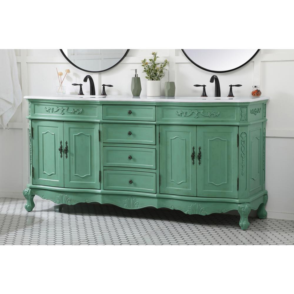 72 inch double Bathroom vanity in vintage mint. Picture 2