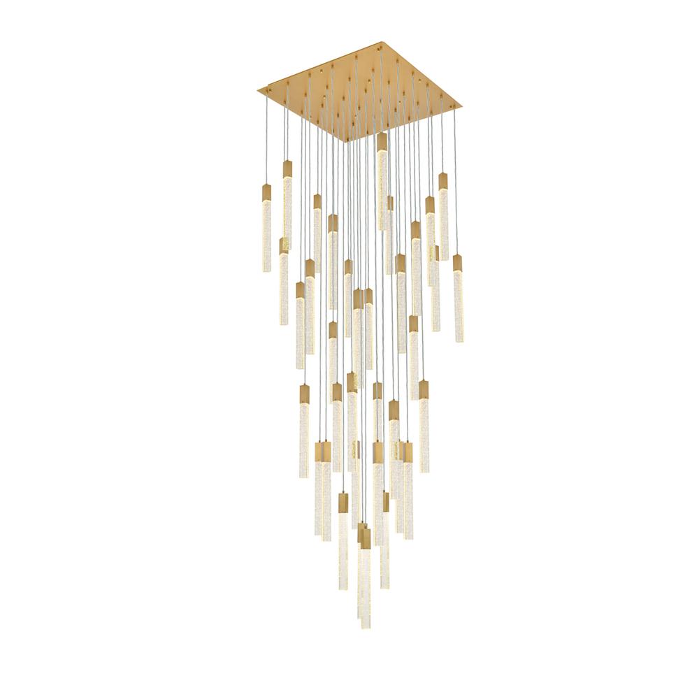 Weston 36 lights pendant in satin gold. Picture 1