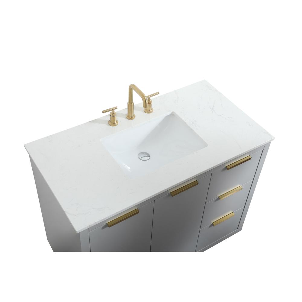 42 inch Single bathroom vanity in grey. Picture 10