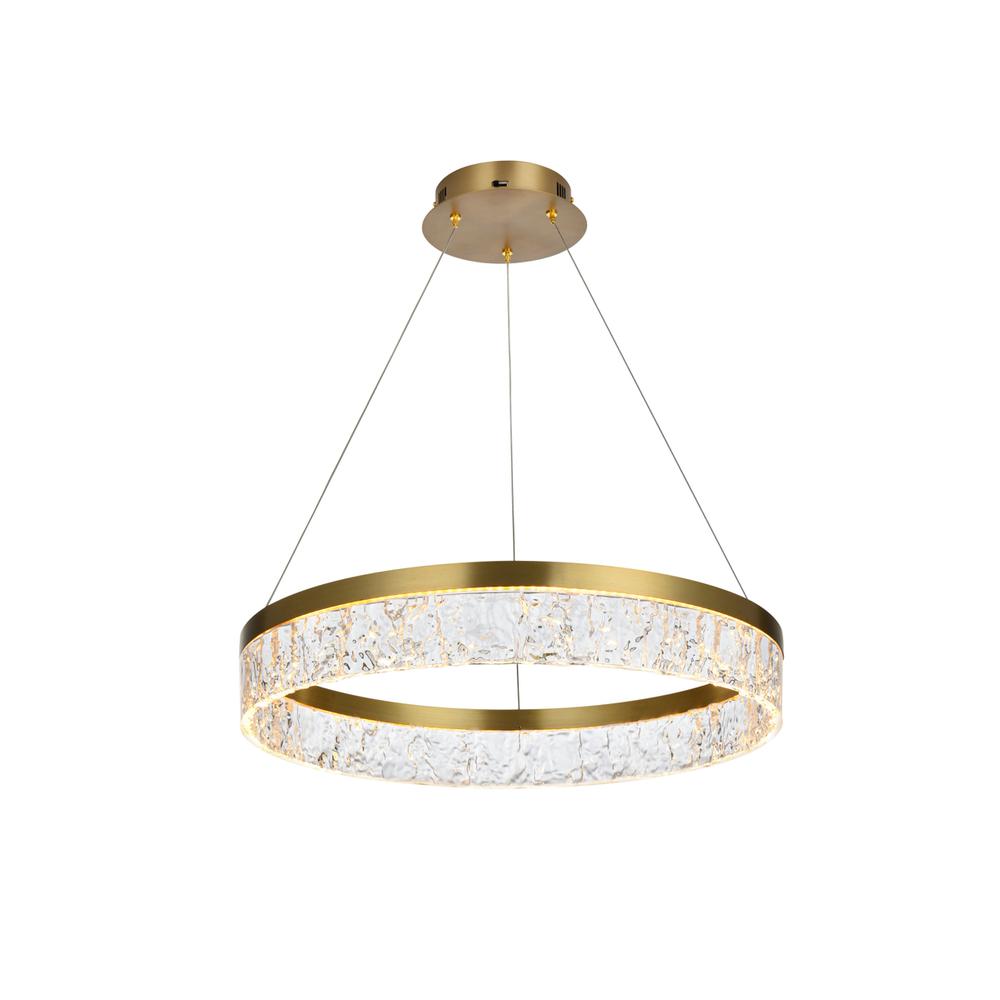 Linden 22 inch Adjustable LED chandelier in Satin Gold. Picture 1