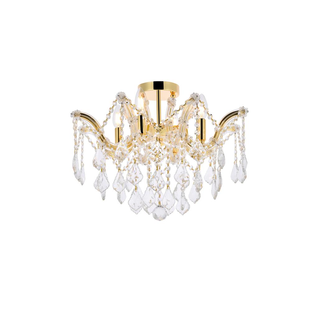 Maria Theresa 4 light Gold Flush Mount Clear Royal Cut Crystal. Picture 2