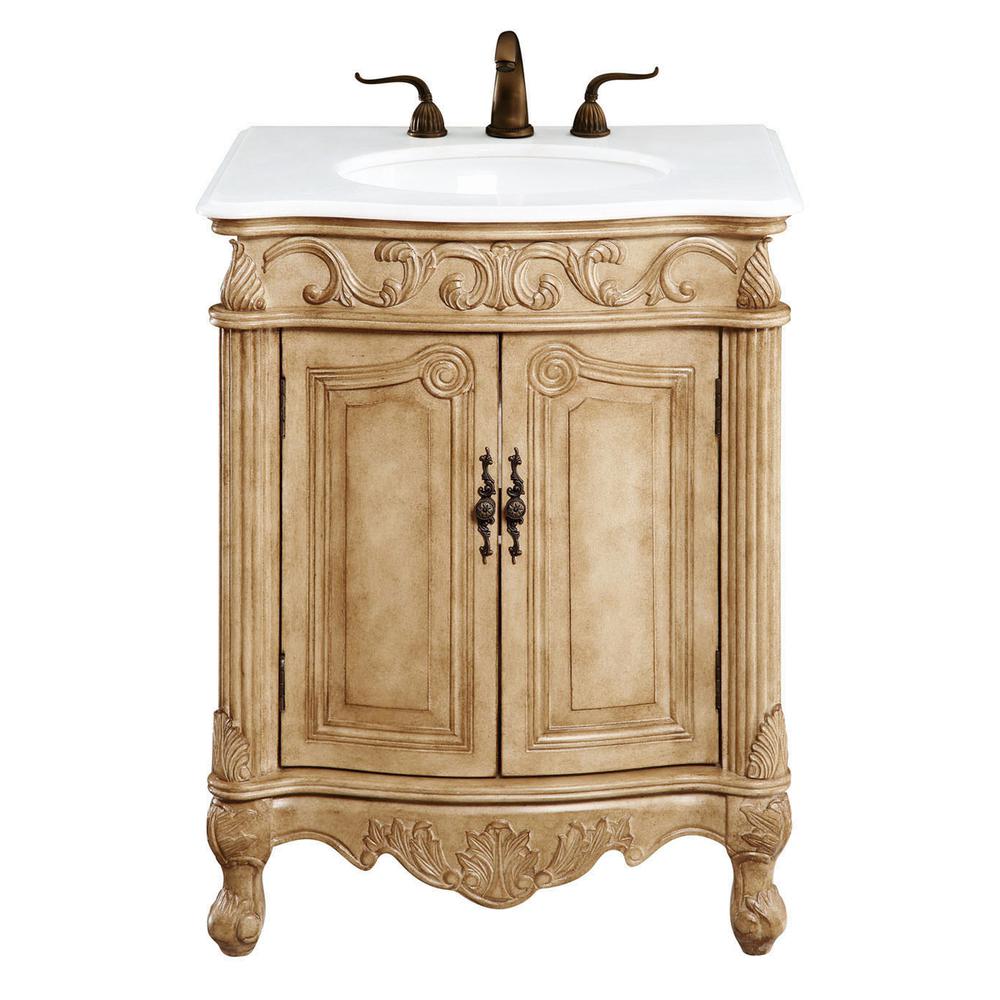 27 inch Single Bathroom vanity in Antique Beige. Picture 1