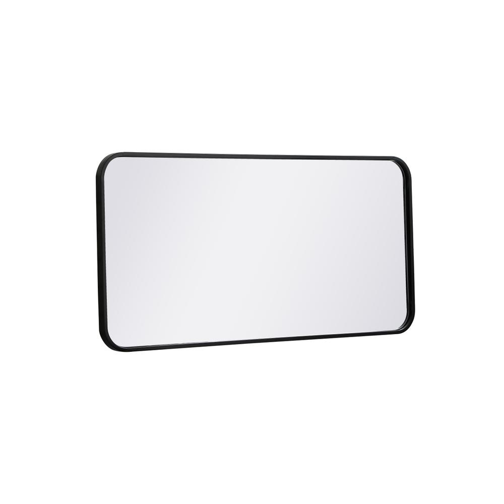 Soft corner metal rectangular mirror 18x36 inch in Black. Picture 7