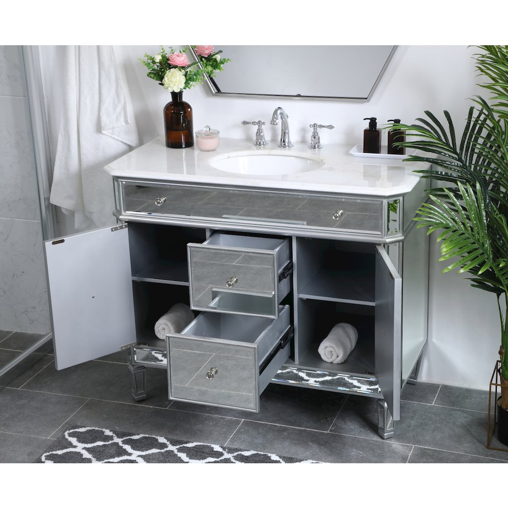 42 In. Single Bathroom Vanity Set In  Antique Silver. Picture 5