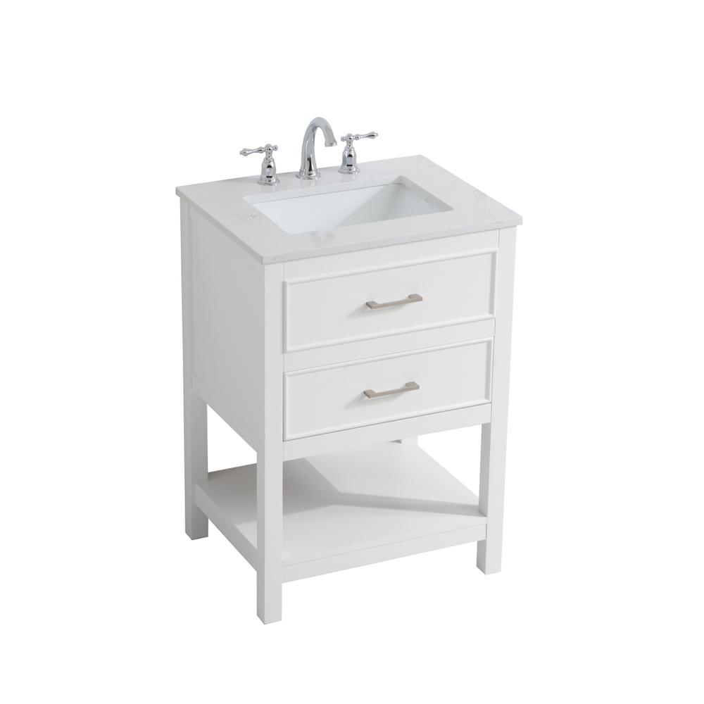 24 inch Single Bathroom Vanity in White. Picture 7