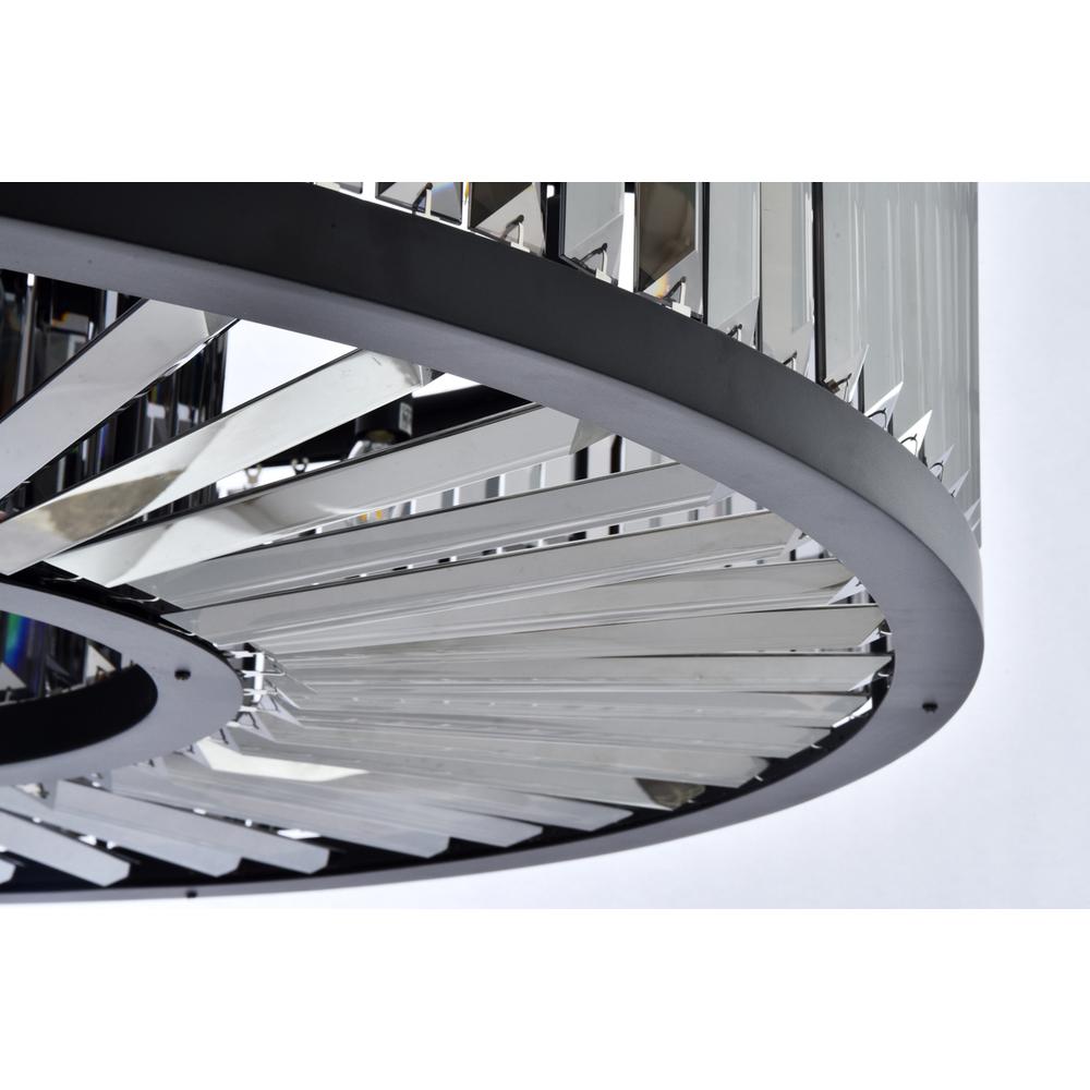 Chelsea 10 light Matte Black Chandelier Silver Shade (Grey) Royal Cut Crystal. Picture 3